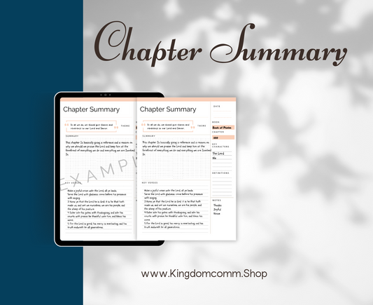 Bible Chapter Summary Printable