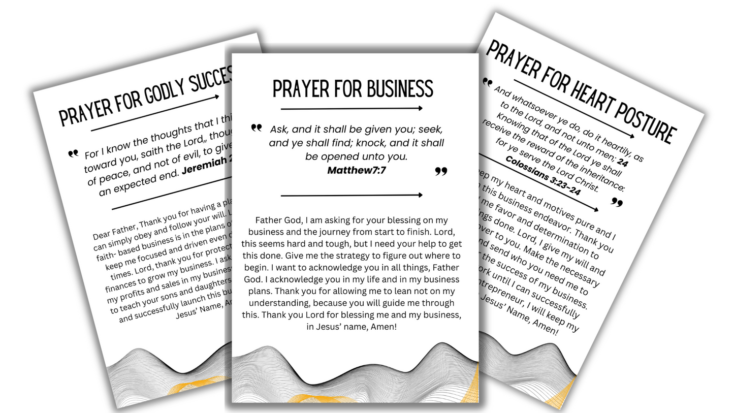 Prayer Cards set for Entrepreneurs (Printable)